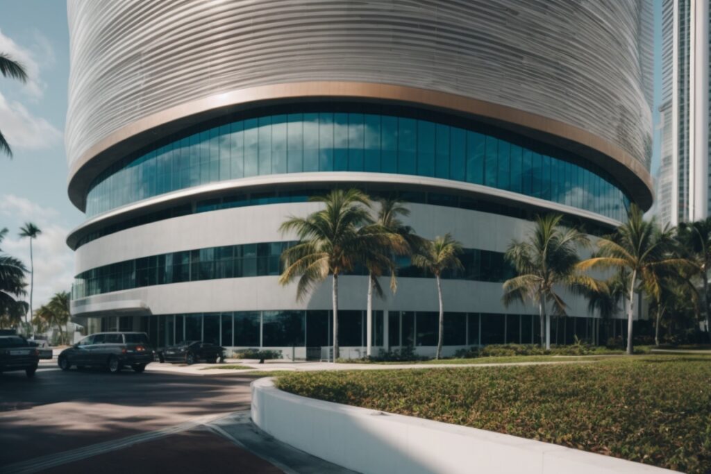 Miami commercial building with clear energy efficient window film