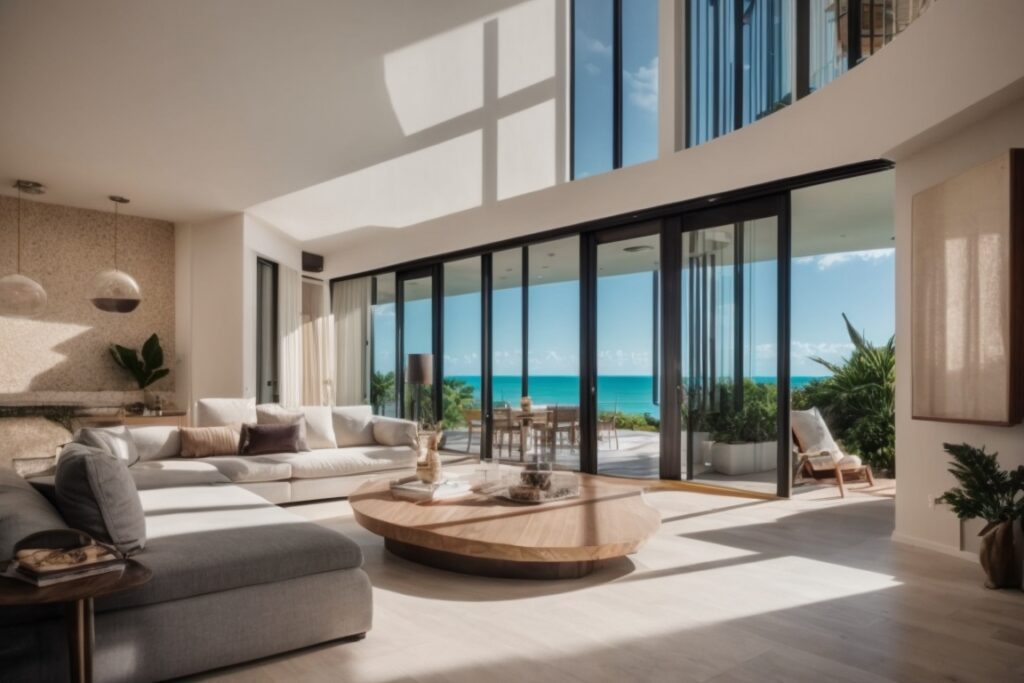 Miami home interior showing energy saving window film installation
