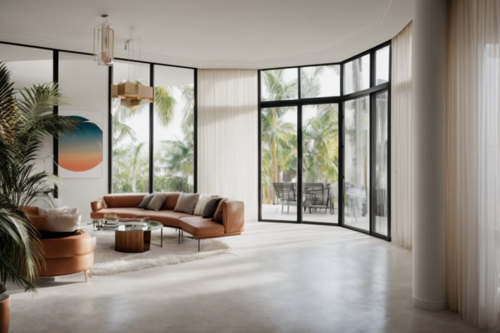 Miami home interior with frosted decorative window film