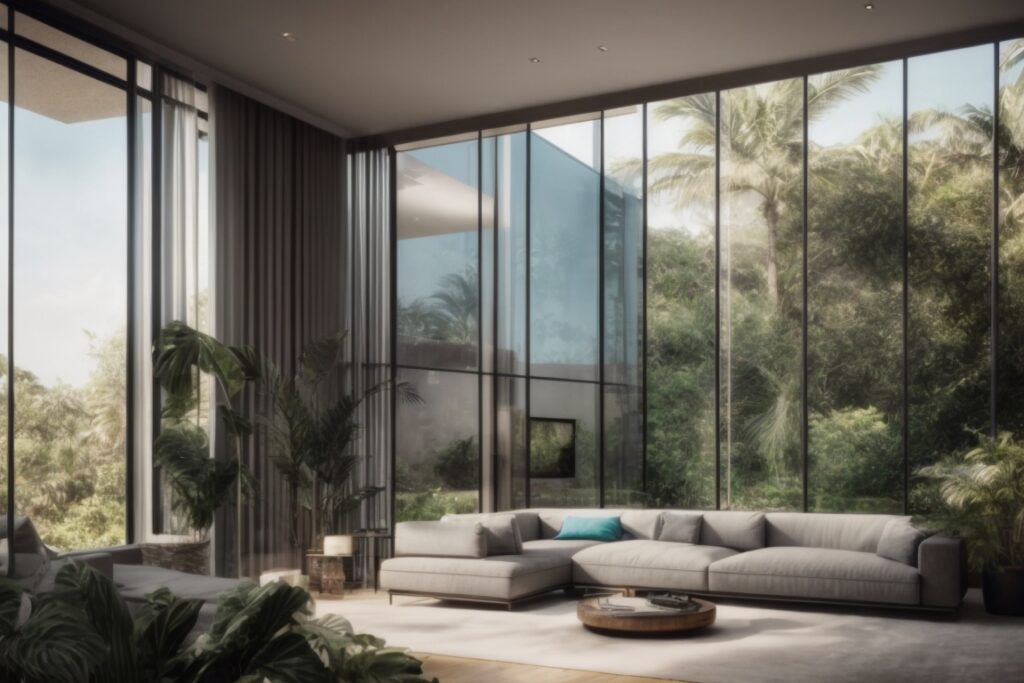 modern Miami home interior showing solar control window film installation