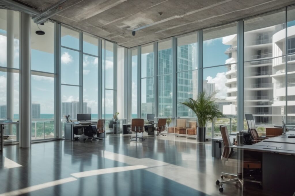 Miami office interior with clear energy efficient window films